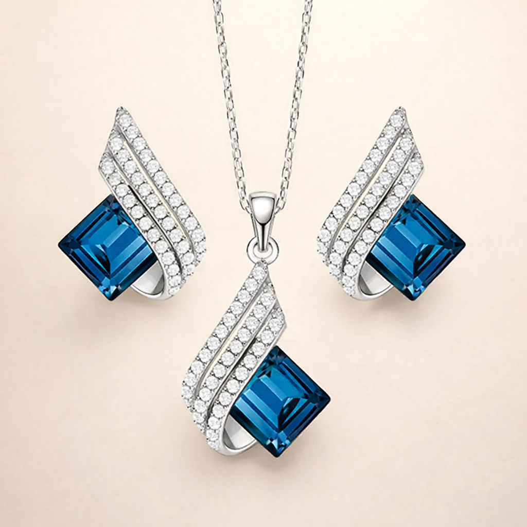 Elegant White Gold Jewelry Set with Refined Details