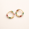 Elegant Gold Earrings with Colorful Enamel Accents