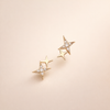 Elegant Silver Earrings with Subtle Cubic Zirconia Details