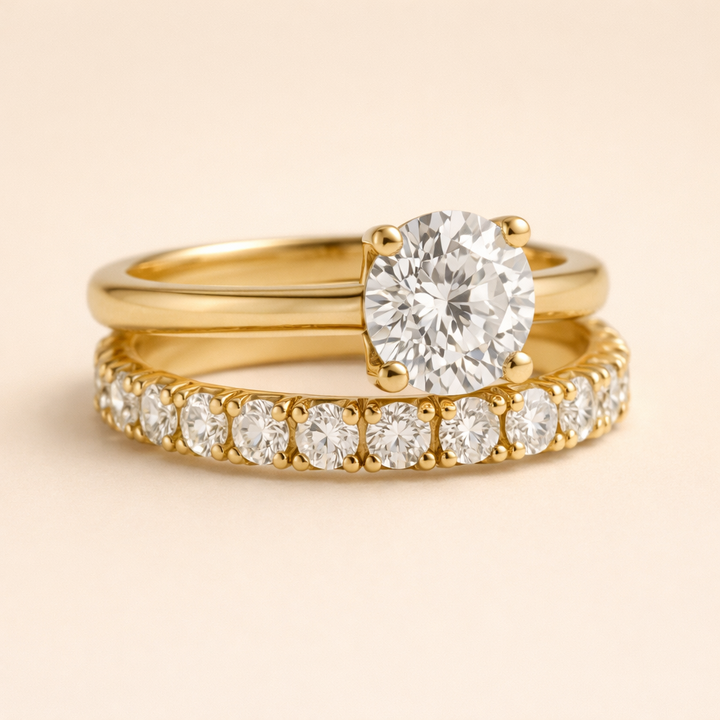 Minimalist Gold Ring with Subtle Cubic Zirconia Stones