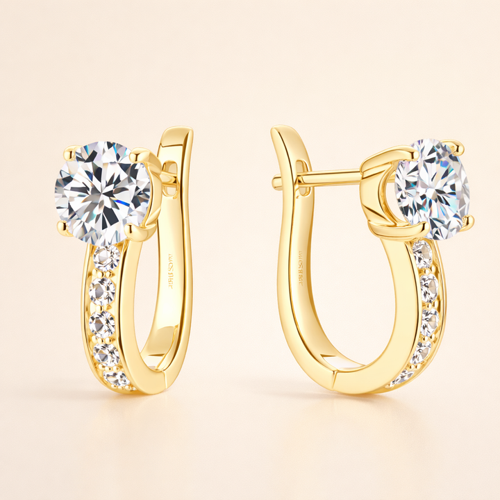 Elegant Moissanite Earrings in Gold