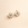 Opal Flower Earrings in Refined Silver