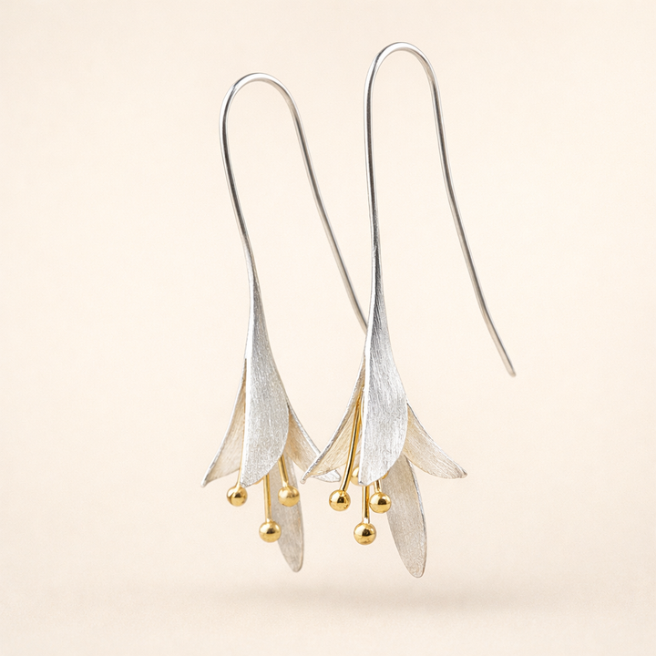 Soft Blossom Silver Earrings with Delicate Details