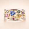 Classic Cubic Zirconia Ring with Refined Play of Color