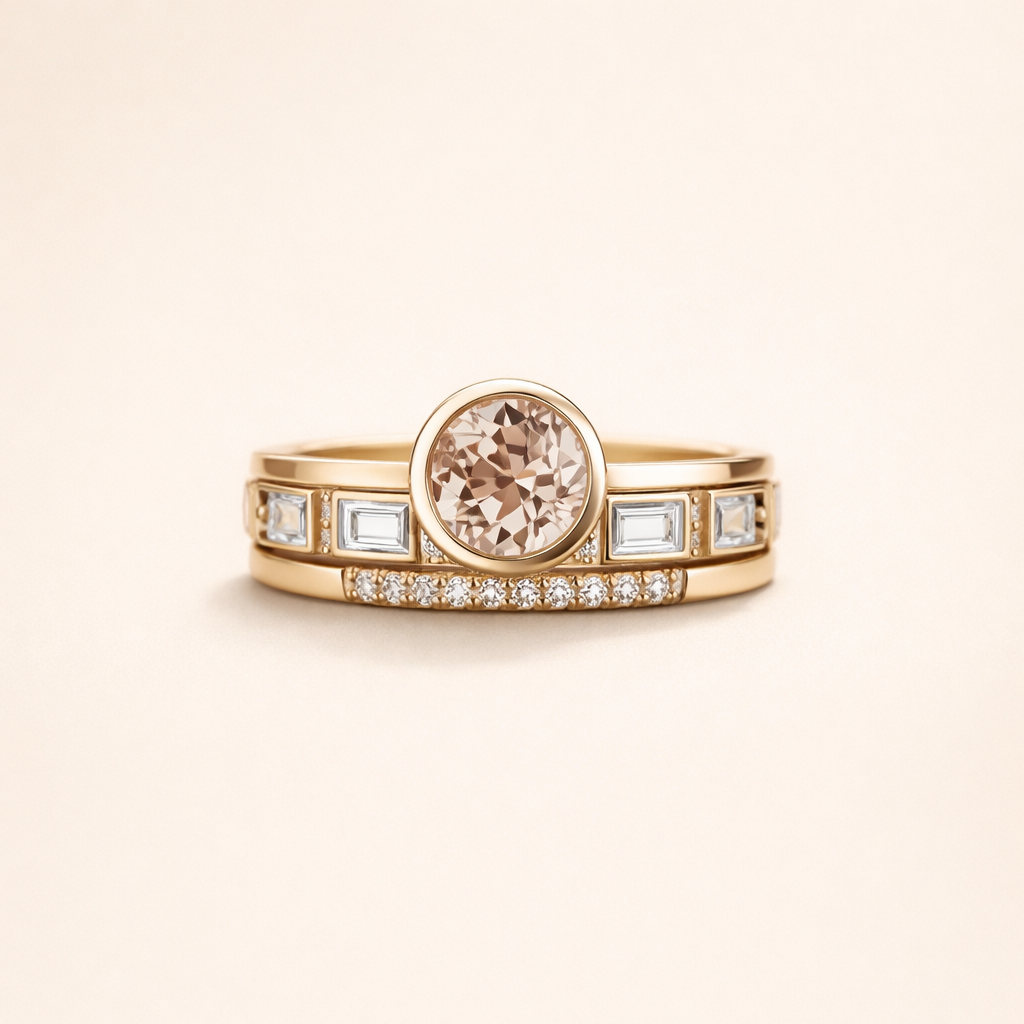 Elegant Gold Ring with Sparkling Crystal