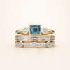 Soft Blue Cubic Zirconia Ring with Refined Finish