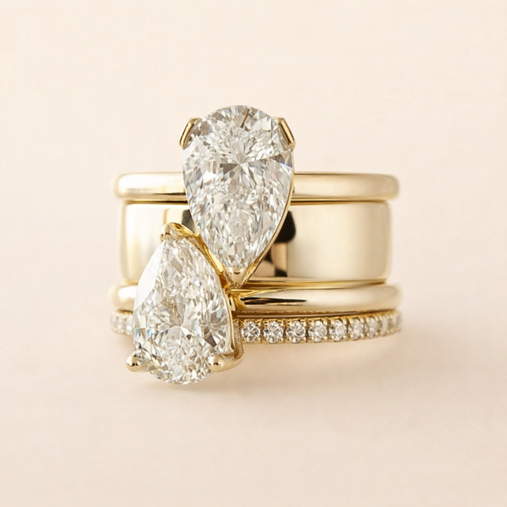 Elegant Cubic Zirconia Double Ring