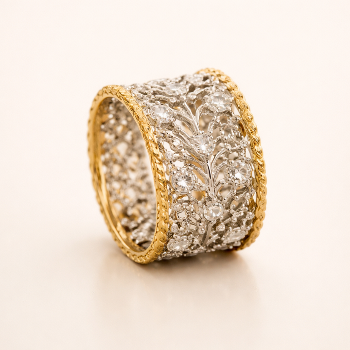 Elegant Cubic Zirconia Ring with Refined Vintage Look