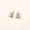 Elegant crystal earrings with leaf motif