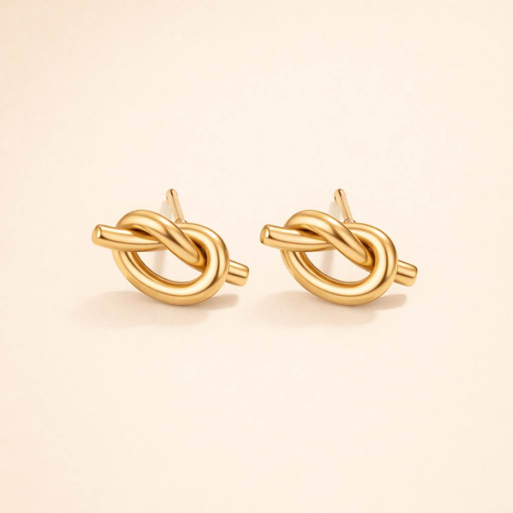 Elegant silver earrings with refined knot details