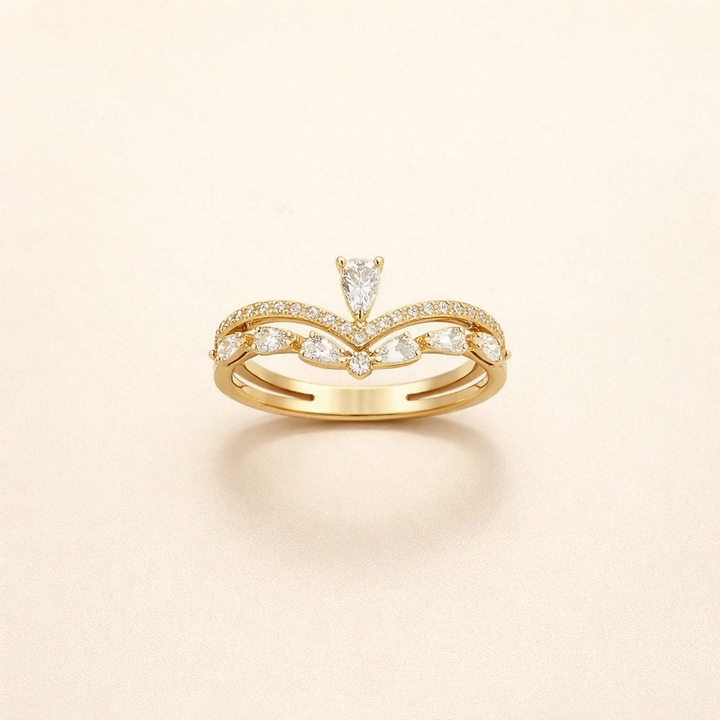 Refined cubic zirconia ring with a subtle shine