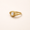 Elegant pearl ring in antique silver