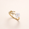 Soft white cubic zirconia flower ring