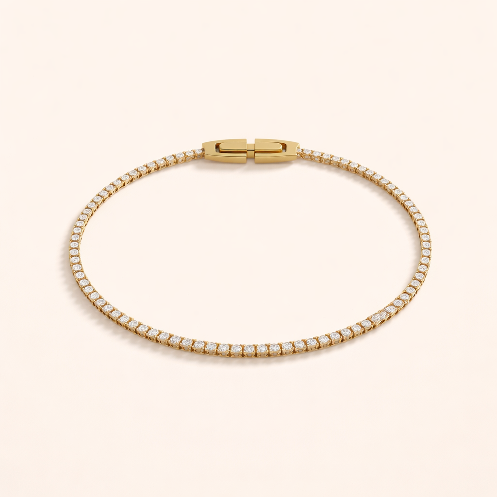 Elegant gold bracelet with sparkling crystals