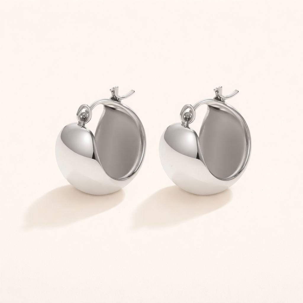 Elegant silver hoops with refined round shapes