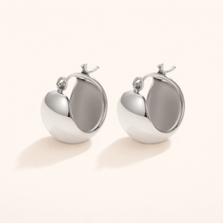 Elegant silver hoops with refined round shapes