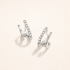 Elegant silver earrings with crystal claw design
