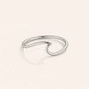 Elegant silver wave ring with refined lines