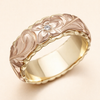 Elegant gold ring with rose flower design