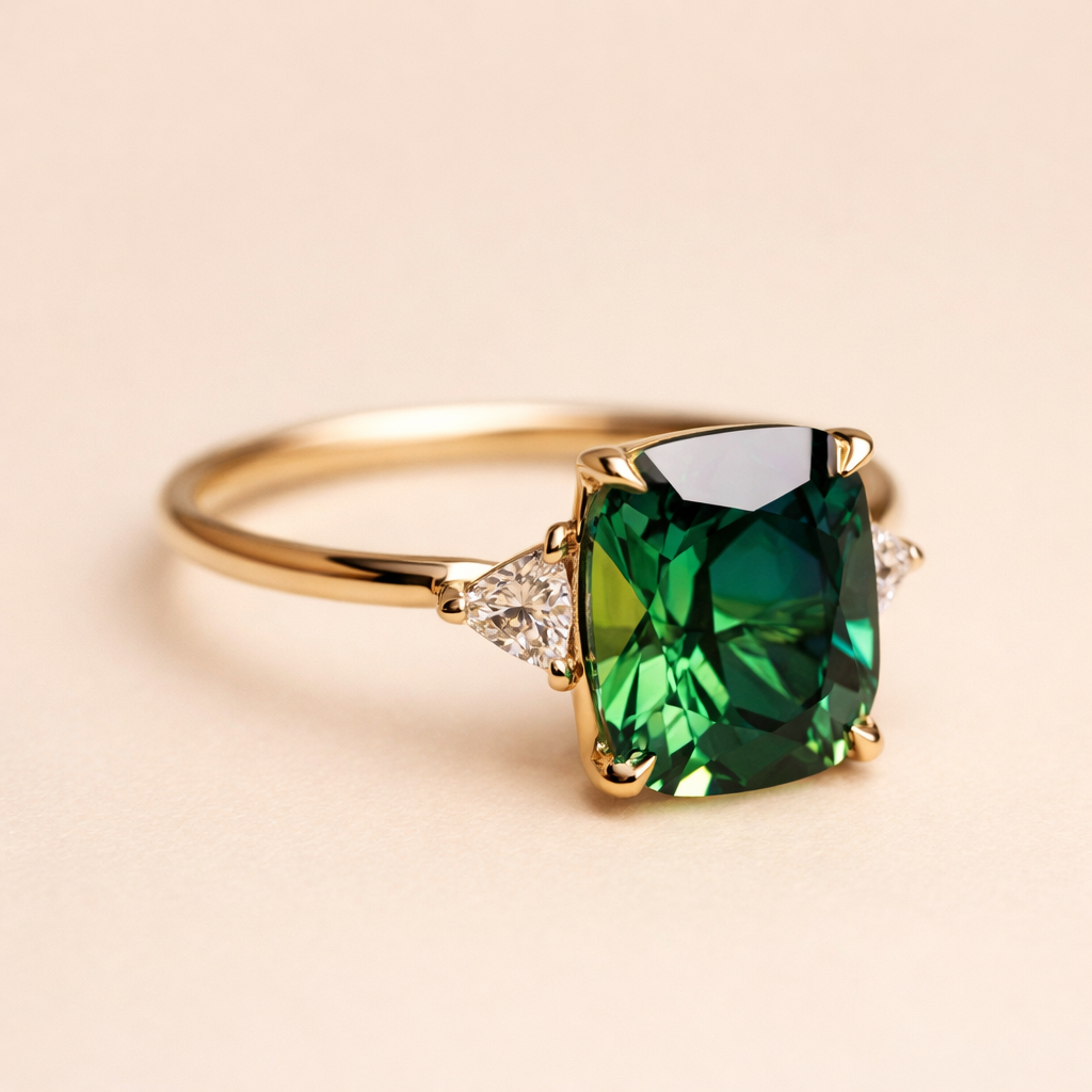 Refined emerald green ring