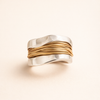 Elegant silver ring with refined gold accents