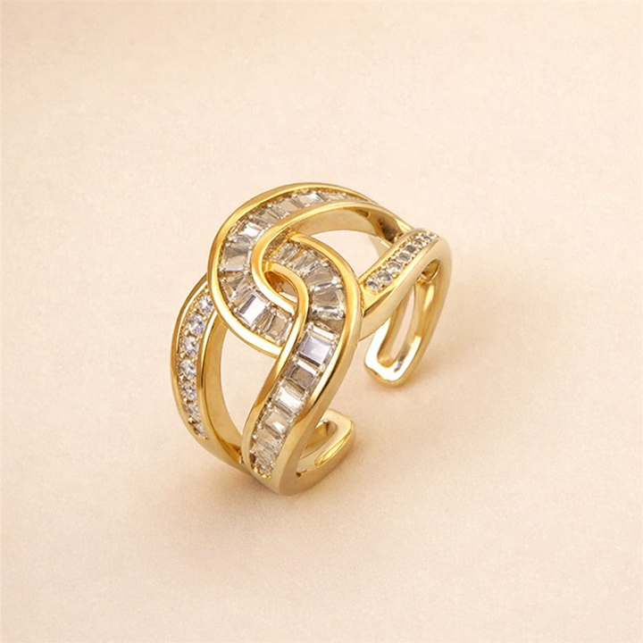 Knotted rose gold ring with subtle details