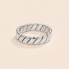 Refined silver ring with a twisted infinity