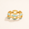 Elegant silver chain ring with refined detail