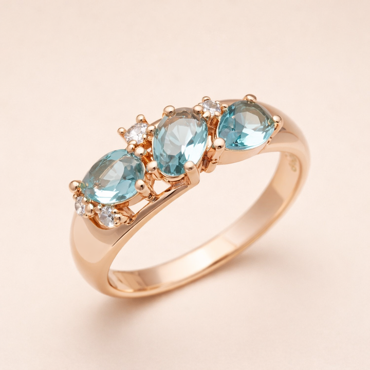 Vintage cubic zirconia ring in elegant gold