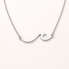 Silver necklace with wavy lines