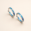 Elegant silver earrings with opal in ocean style