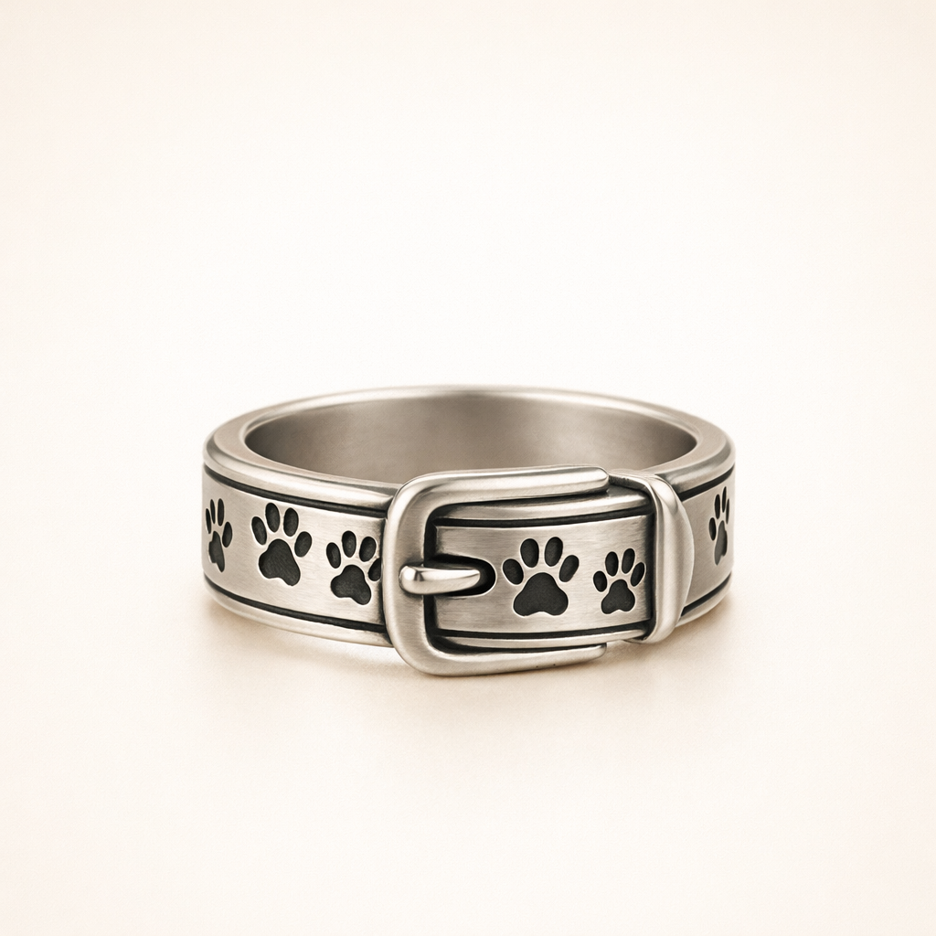 Cute and Stylish Dog-Inspired Collar Ring