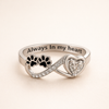 Zirconia Paw Ring with Heart and Infinity Design