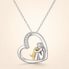 Sterling Silver Necklace – Heart & Dog Design with Zirconia