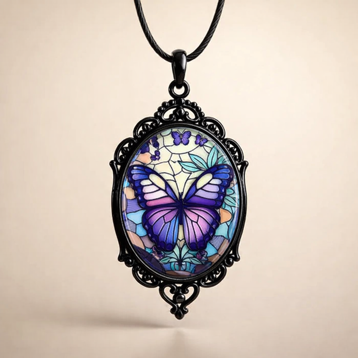 Beautiful Heart Zircon Girl and Horse Necklace