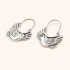 Boho Bird-Inspired Dangle Earrings – Silver-Colored