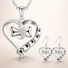 2-Piece Jewelry Set with Paw, Heart & Bone Charms