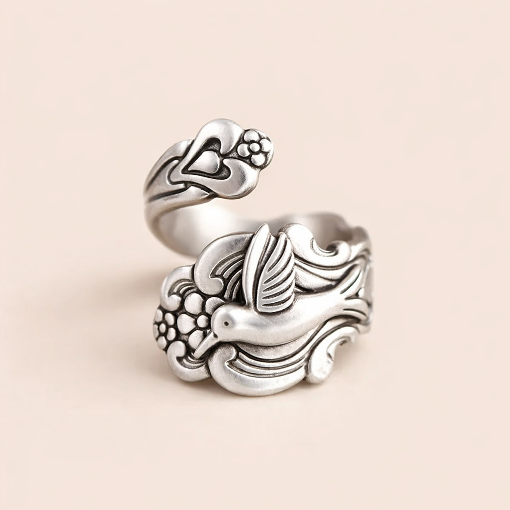 Hummingbird Flower Ring