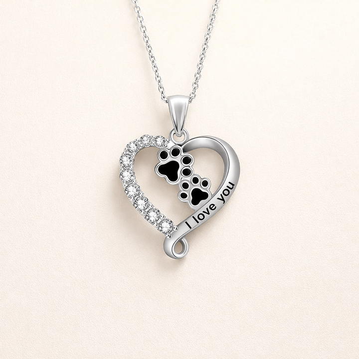 Heart-Shaped Pendant Paw Necklace