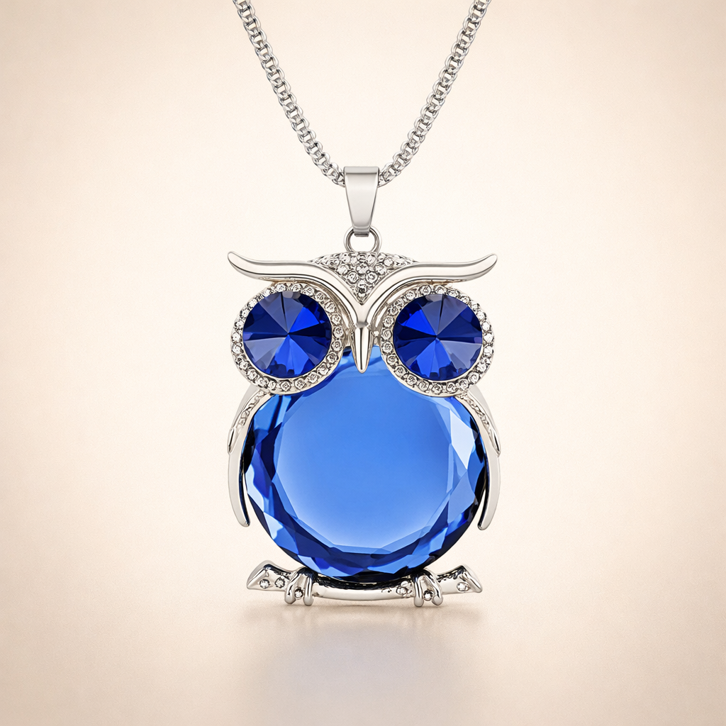 Crystal Owl Pendant Necklace