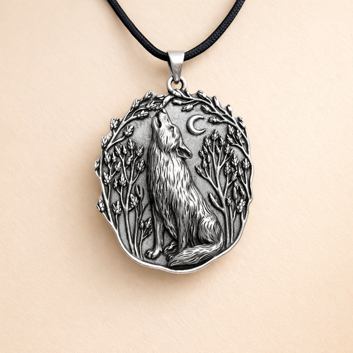 Moon Wolf Pendant Spirit Animal Pendant