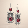 Vintage Red Owl Earrings
