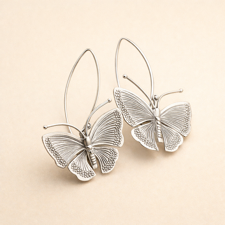 Vintage Silver Butterfly Earrings