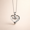 Dog Paw and Heart Pendant in Stainless Steel