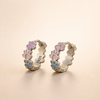 Colorful Paw Hoops Sterling Silver