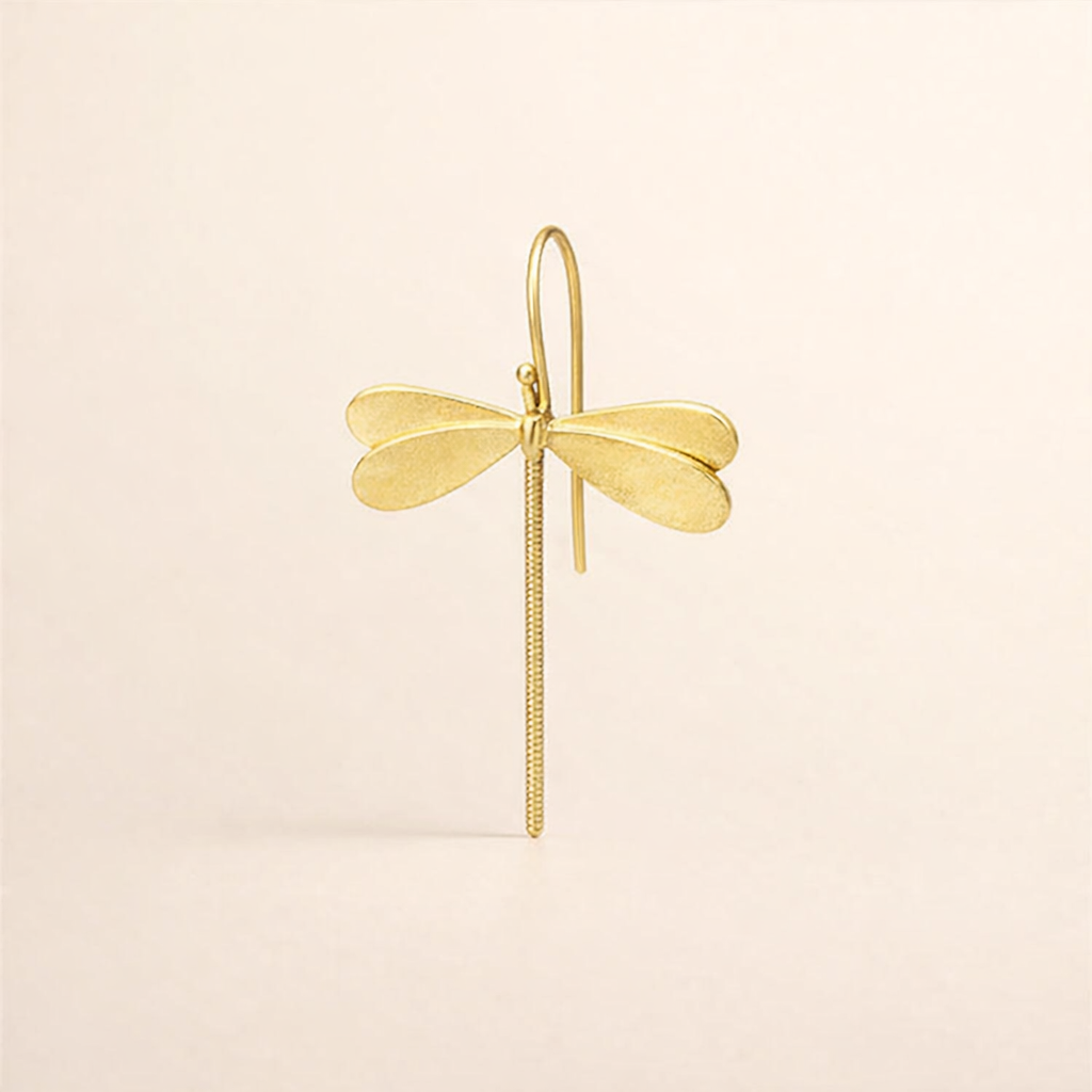 Vintage Gold Dragonfly Earrings