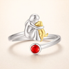 Sterling Silver Dog & Girl Ring – Adjustable and Symbolic