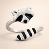 Vintage Raccoon Ring Adjustable Silver