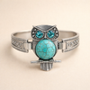 Vintage Owl Turquoise Charm Bracelet