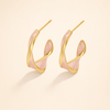 Pink Mother of Pearl Twist Hoop Earrings